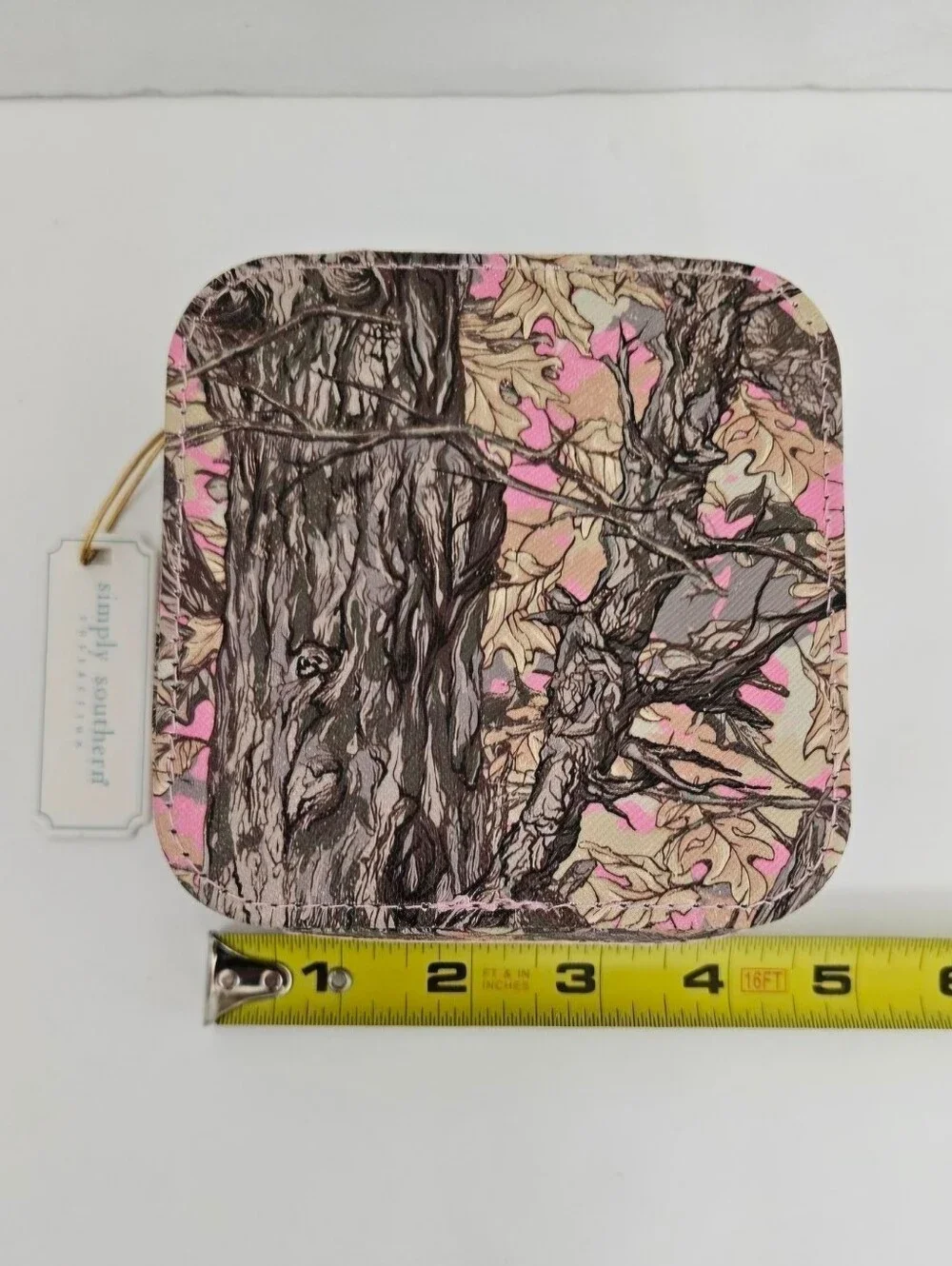 Simply Southern Pink Camo Jewelry Box with tree bark and leaves design NEW